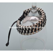 Pulsera con tres cadenas de moda con cordón dentro (XBL12907)